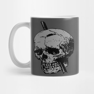 Trauma Mug - Grey Skull of Phineas Gage With Tamping Iron by taiche